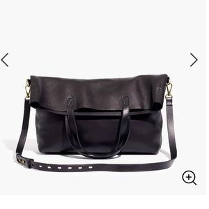 Madewell fold over transport tote black
